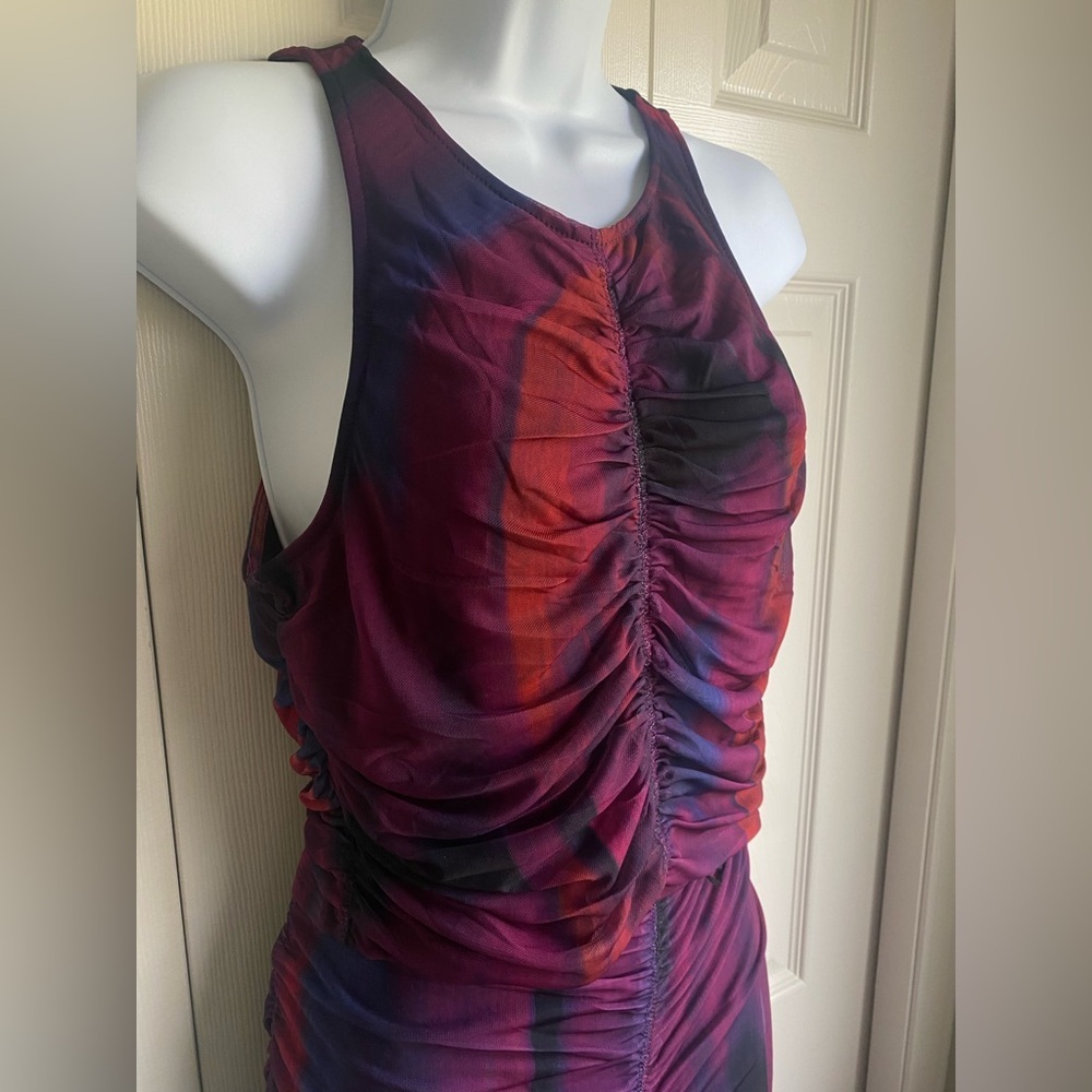 NWT House of Harlow 1960 Mesh Sleeveless Multicolor Tank and Skirt Two Piece Set - Picture 2 of 7